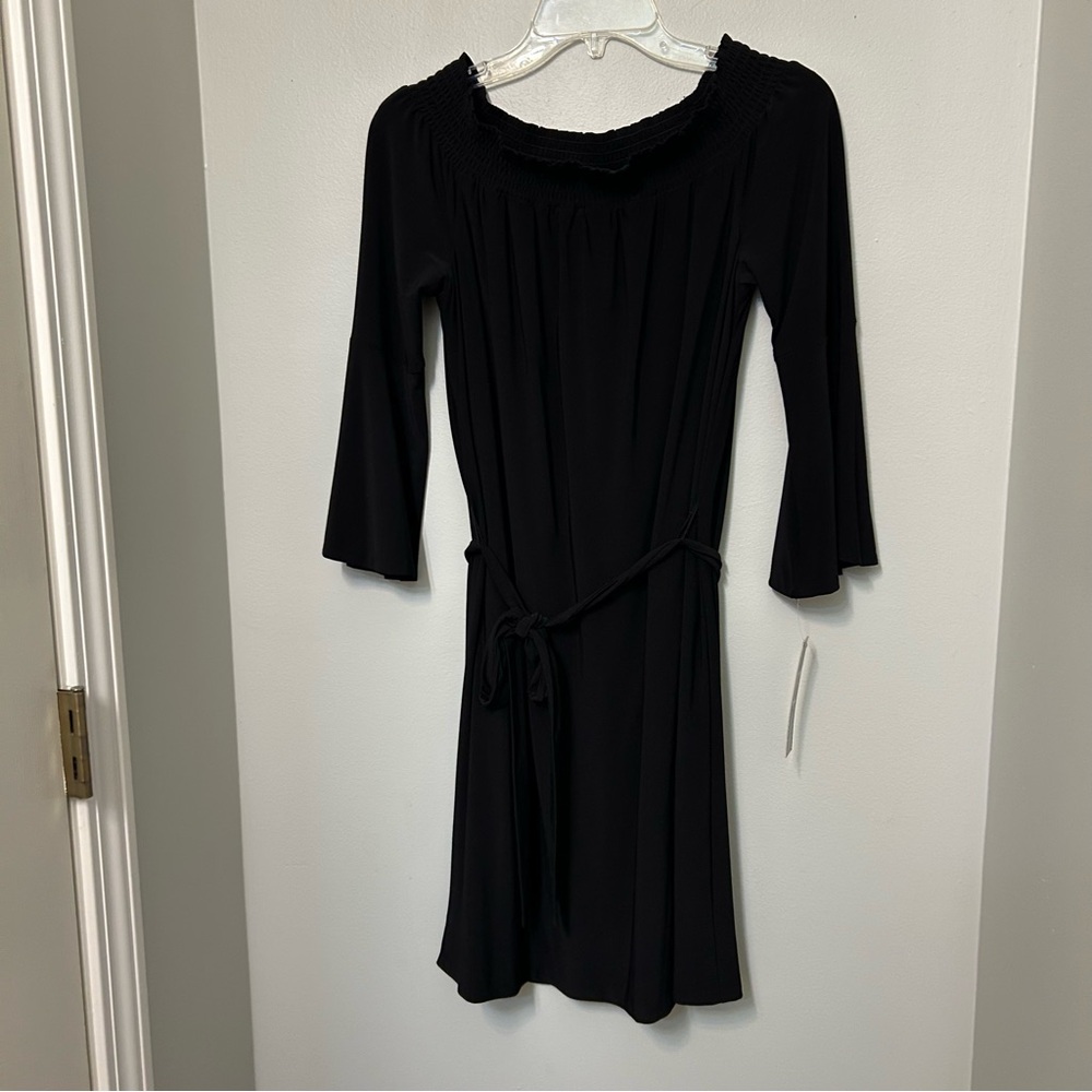 Tahari Arthur S Levine Women’s Black 3/4 Sleeve Stretch Fit & Flare Dress 6 NEW
